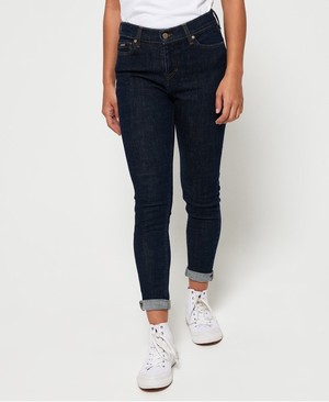 Superdry Super Crafted Mid Rise Skinny Női Farmer Kék | WABNM7390